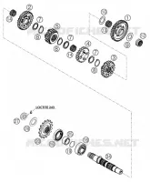BOITE DE VITESSES   ARBRE SECONDAIRE pour KTM 625 SMC de 2004