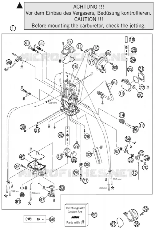 CARBURATEUR KTM MOTO 625 2005 LC4  625 SMC