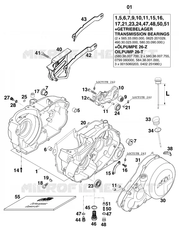CARTER MOTEUR KTM MOTO 620 2001 LC4  620 SC SUPER-MOTO