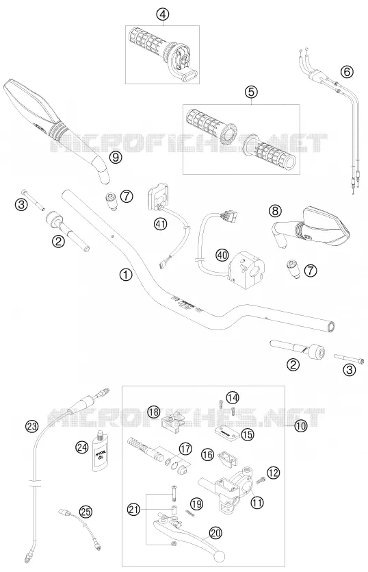 GUIDON / COMMANDES KTM MOTO 690 2008 SUPERMOTO  690 SUPERMOTO BLACK