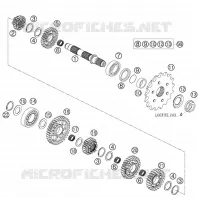 BOITE DE VITESSES   ARBRE SECONDAIRE pour KTM 690 SUPERMOTO ORANGE de 2007