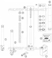 FOURCHE (PIECES) pour KTM 690 SUPERMOTO ORANGE de 2007