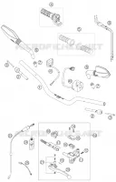 GUIDON / COMMANDES pour KTM 690 SUPERMOTO ORANGE de 2007