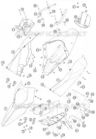 PLASTIQUES pour KTM 690 SUPERMOTO ORANGE de 2007