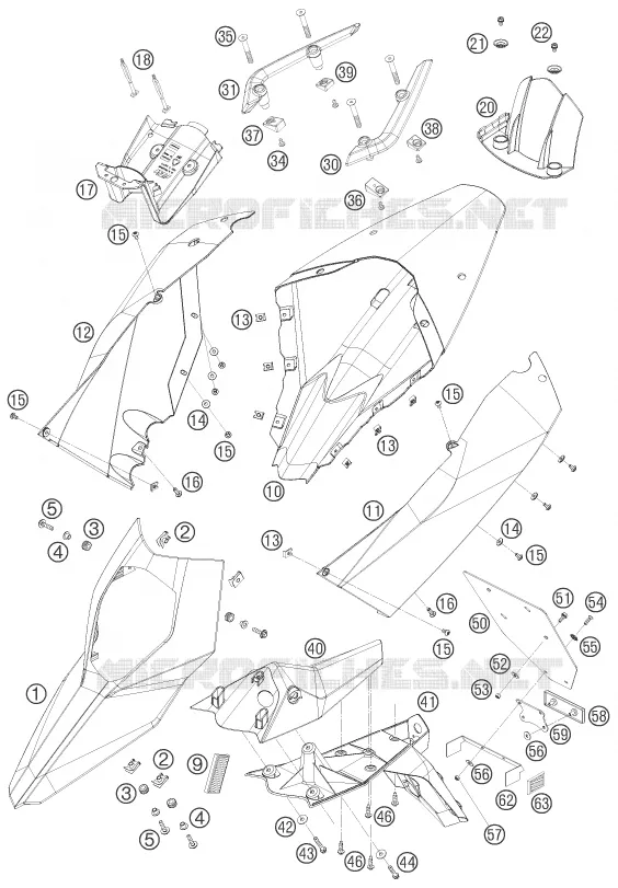 PLASTIQUES KTM MOTO 690 2007 SUPERMOTO  690 SUPERMOTO ORANGE