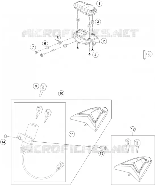CONTACTEUR A CLE KTM MOTO 690 2016 SMC  690 SMC R ABS