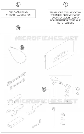 TROUSSE A OUTILS / MANUELS / OPTIONS KTM MOTO 1190 2009 RC8  1190 RC8 ORANGE