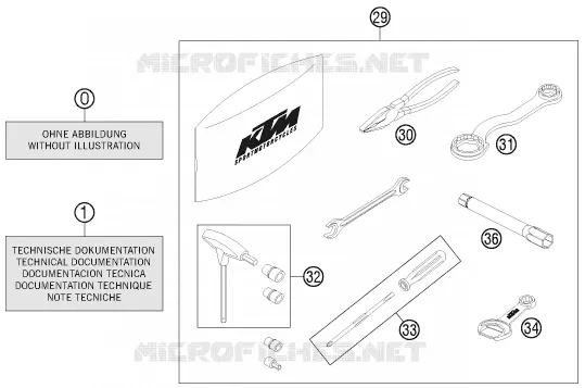 TROUSSE A OUTILS / MANUELS / OPTIONS KTM MOTO 690 2012 SMC  690 SMC R