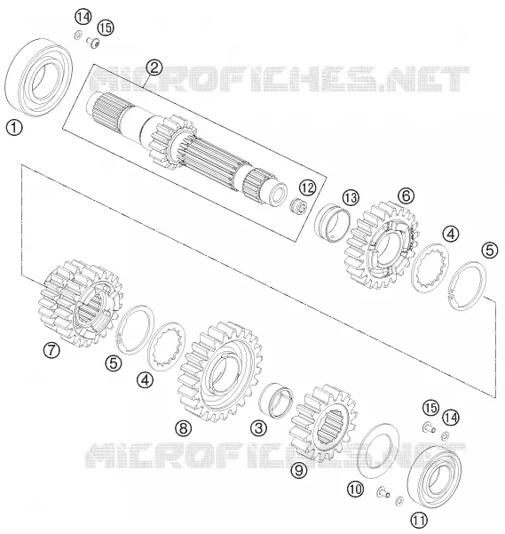 BOITE DE VITESSES - ARBRE PRIMAIRE KTM MOTO 690 2010 SMC  690 SMC