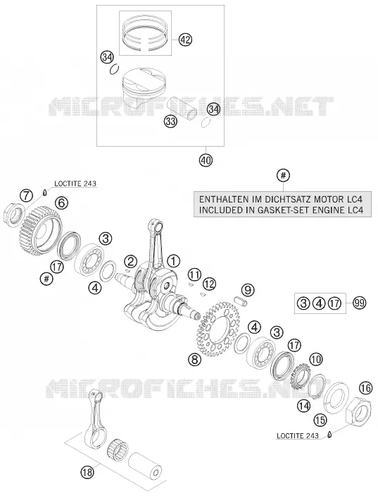 VILEBREQUIN / PISTON KTM MOTO 690 2009 SMC  690 SMC