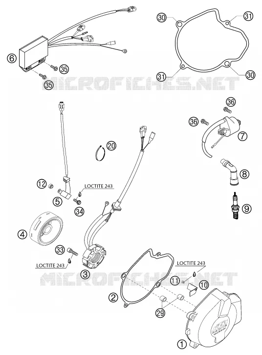 ALLUMAGE KTM MOTO 525 2004 SMR  525 SX SUPERMOTO