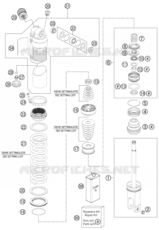 AMORTISSEUR (PIECES) KTM MOTO 450 2014 SMR  450 SMR