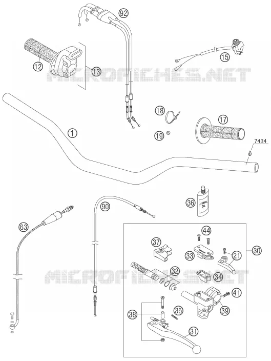 GUIDON / COMMANDES KTM MOTO 450 2007 SMR  450 SMR