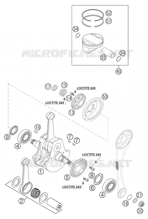 VILEBREQUIN / PISTON KTM MOTO 450 2004 SMR  450 SMR