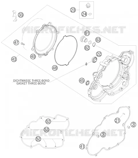 CARTER EMBRAYAGE KTM MOTO 525 2008 ATV  525 XC ATV