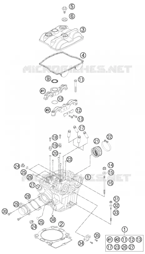 CULASSE KTM MOTO 505 2012 ATV  505 SX ATV