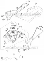 RESERVOIR / SELLE pour KTM 505 SX ATV de 2010