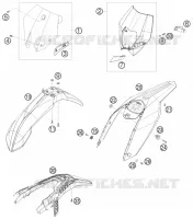 PLASTIQUES pour KTM 530 XCR-W de 2008