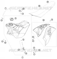 RESERVOIR / SELLE pour KTM 530 XCR-W de 2008