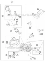 BOITIER PAPILLON INJECTION pour KTM 500 XC-W de 2012