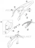 PLASTIQUES pour KTM 500 XC-W de 2012