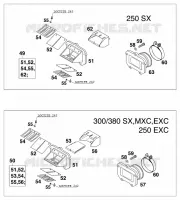 BOITE A CLAPETS pour KTM 380 MXC de 2000