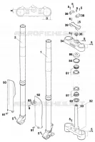 FOURCHE / T DE FOURCHE pour KTM 380 MXC de 2000