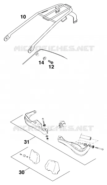 ACCESSOIRES KTM MOTO 380 2000 MXC  380 MXC