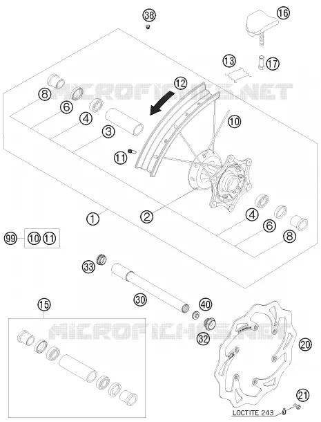 ROUE AVANT KTM MOTO 300 2011 XC-W  300 XC-W