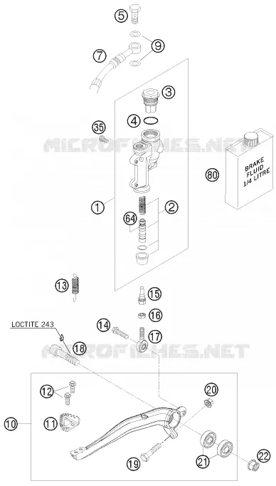 MAITRE CYLINDRE DE FREIN ARRIERE KTM MOTO 300 2009 XC-W  300 XC-W