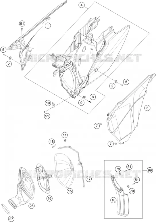 FILTRE A AIR KTM MOTO 300 2016 XC  300 XC