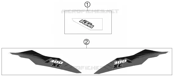 AUTOCOLLANTS KTM MOTO 300 2012 XC  300 XC