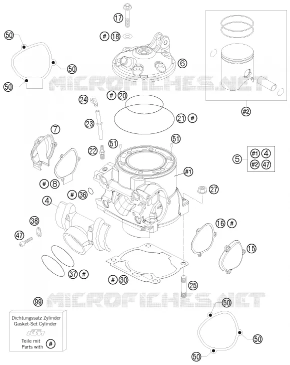 CYLINDRE / CULASSE KTM MOTO 300 2010 XC  300 XC