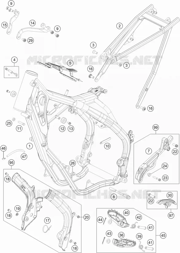 CADRE KTM MOTO 125 2018 XC  125 XC-W