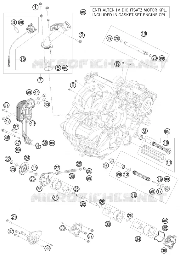 POMPE A HUILE KTM MOTO 1190 2008 RC8  1190 RC8 WHITE