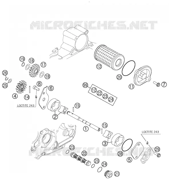 POMPE A HUILE KTM MOTO 250 2008 XC-F  250 XC-F