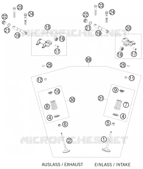 SOUPAPES KTM MOTO 450 2010 XC-W  450 XC-W SIX DAYS