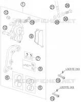 ETRIER DE FREIN AVANT pour KTM 450 XCR-W de 2008