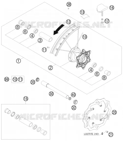 ROUE AVANT KTM MOTO 450 2010 XC-W  450 XC-W