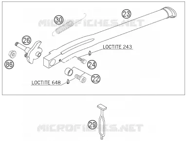 BEQUILLE LATERALE / CENTRALE KTM MOTO 450 2007 XC-W  450 XC-W