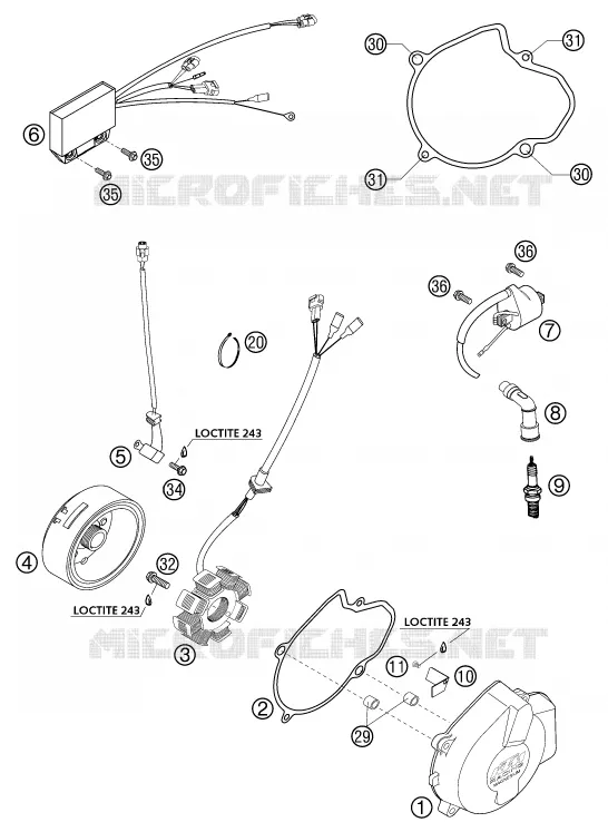 ALLUMAGE KTM MOTO 450 2004 MXC  450 MXC-G RACING