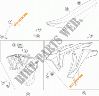 RESERVOIR / SELLE pour KTM 350 XCF-W SIX DAYS de 2015