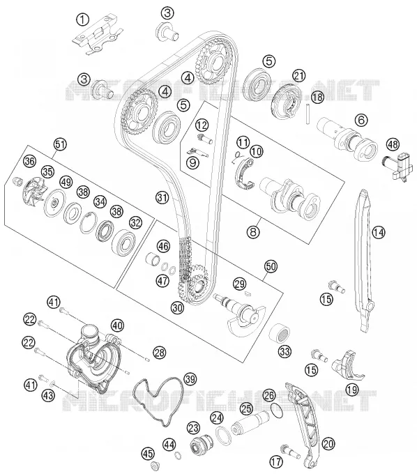DISTRIBUTION KTM MOTO 350 2012 XCF-W  350 XCF-W