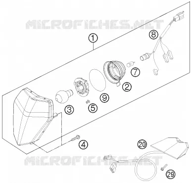 PHARE / FEU ARRIERE KTM MOTO 350 2012 XCF-W  350 XCF-W