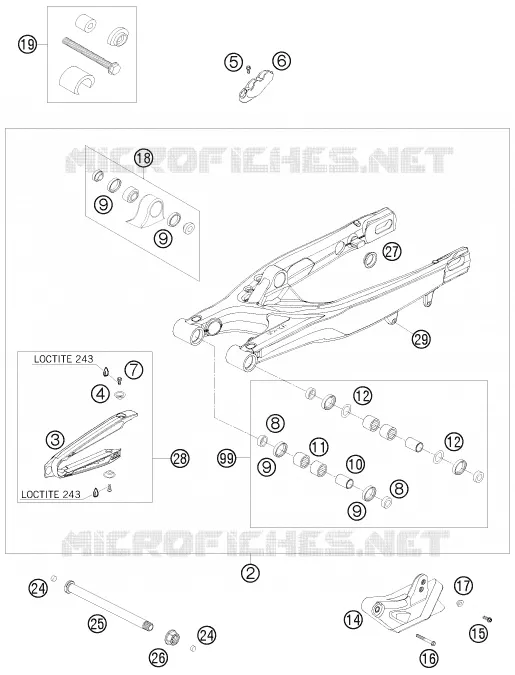 BRAS OSCILLANT  KTM MOTO 250 2008 XC-W  250 XC-W