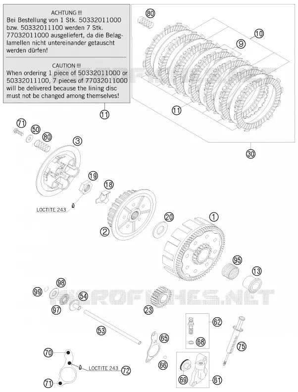 EMBRAYAGE KTM MOTO 200 2009 XC-W  200 XC-W