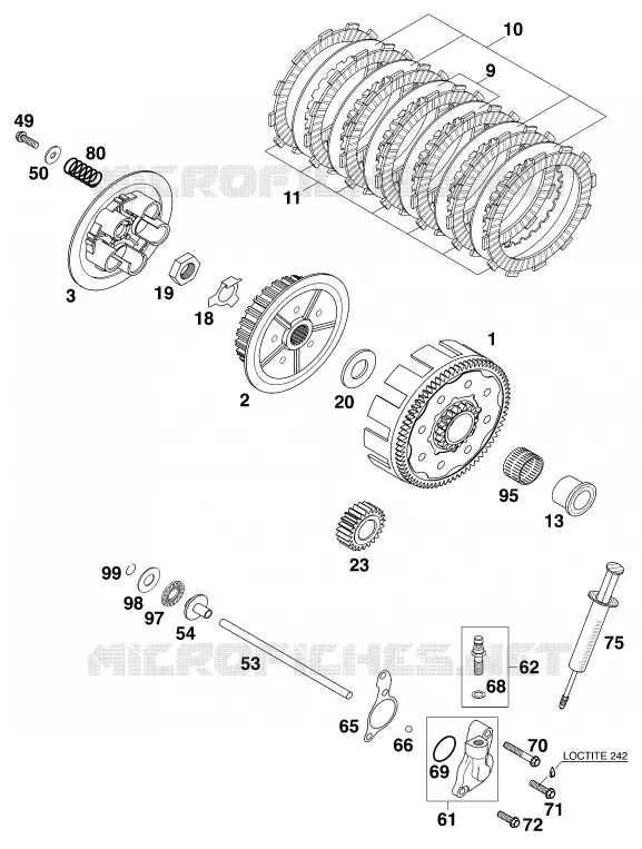 EMBRAYAGE KTM MOTO 200 1999 MXC  200 MXC