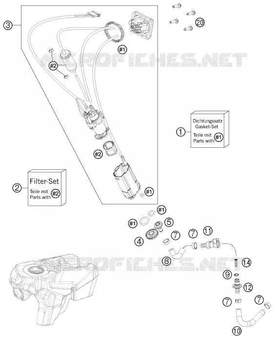 POMPE A ESSENCE KTM MOTO 350 2016 FREERIDE  FREERIDE 350