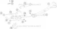 BEQUILLE LATERALE / CENTRALE pour KTM RC 390 BLACK de 2018