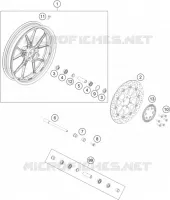 ROUE AVANT pour KTM RC 390 BLACK de 2018